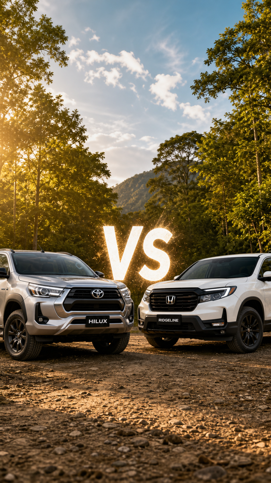 Toyota Hilux vs Honda Ridgeline frente a frente en terreno mixto