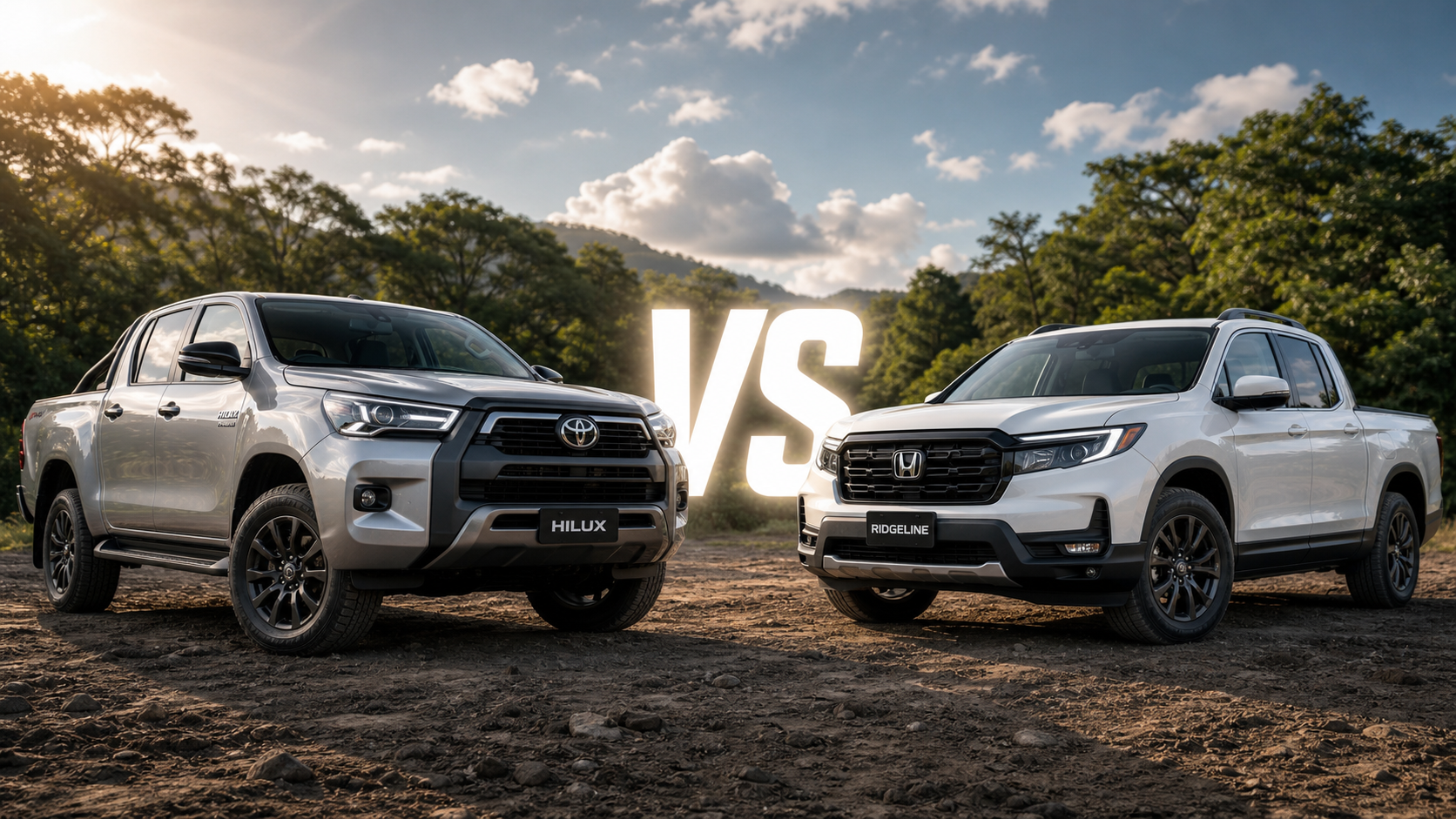 Pickup y SUV frente a frente en carretera de Guatemala